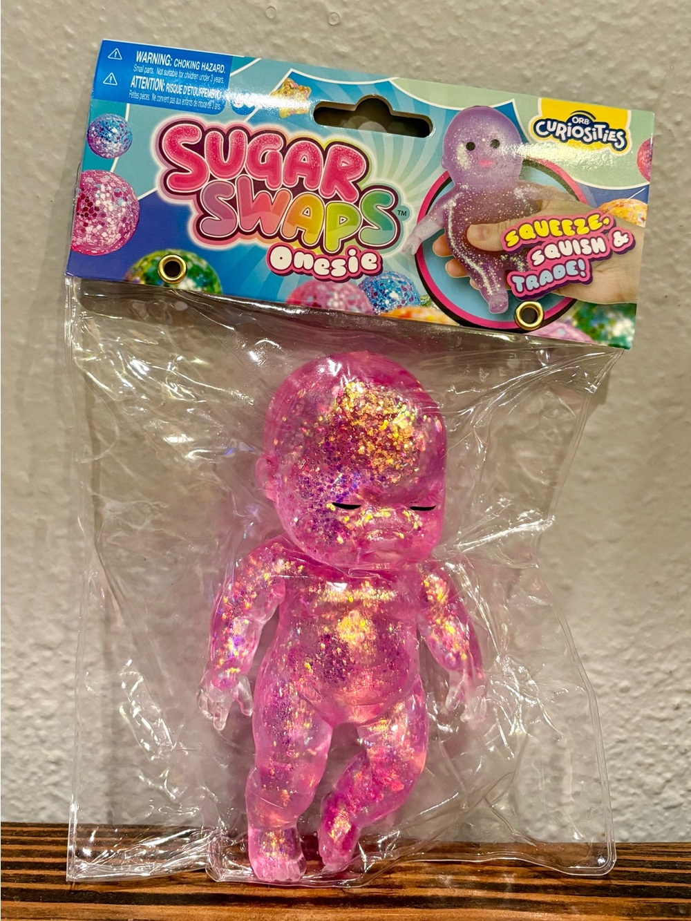 Sugar Swaps Onesie Glitter Squishy Baby, Viral Toy, Pink, BNWT BNIP